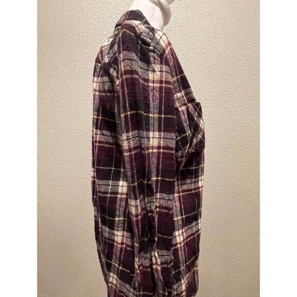 Natural Reflections Women Burgundy Plaid Button Down Shirt - Size S - Picture 6 of 7